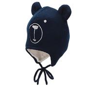 Sterntaler Baby Jungen Strickmütze Baby Strickmütze Mütze - Baby Strickmütze, Mütze Baby, Kappe Kinder - aus Wolle mit Bindeband - marine, 49