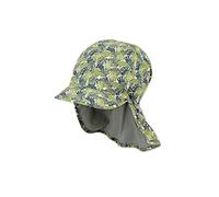 Sterntaler Baby Jungen Wende-Schirmmütze m.Nackensch. Wende Schirmmütze mit Nackenschutz Blätter - Wendemütze Kinder - aus Baumwolle - dunkelgrün, 55