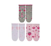 Sterntaler Baby-Mädchen 3er-Pack Blumen Söckchen, hellgrau Mel, 18, 8322227, hellgrau mel.