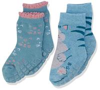 Sterntaler Baby-Mädchen ABS-Söckchen DP Katze Hausschuh-Socken, Türkis Mel, 18