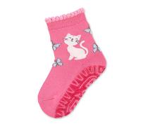 Sterntaler Baby Mädchen Baby Socken Glitzer Flitzer AIR Katze - Socken Baby - aus Baumwolle mit Vollplüsch (Sohle) - brombeer, 18
