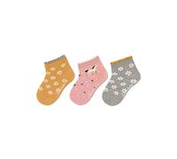 Sterntaler Baby Mädchen Baby Socken Kurz-Söckchen 3er Pack Blumen - Socken Baby, Babysöckchen, Babysocken - aus Baumwolle - gelb, 18