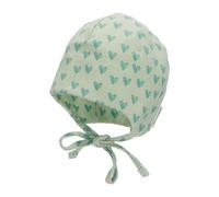 Sterntaler Baby Mädchen Beanie Baby Beanie Herzen Mütze - Beanie Baby, Kinderbeanie, Babymütze - aus Baumwolle mit Bindeband - grün, 35