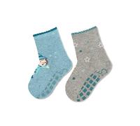 Sterntaler Baby - Mädchen Fliesen Socken Baby Abs-söckchen Doppelpack Hexe und Sterne, Türkis, 18