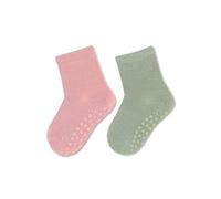 Sterntaler Baby - Mädchen Fliesen Socken Baby Abs-söckchen Doppelpack Uni, Zartrosa, 18