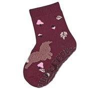 Sterntaler Baby Mädchen Fliesen Socken Baby FLI Soft Eichhörnchen Strümpfe - Fliesen Rutsch Socken Baby - mit Tier-Motiv und Vollplüsch - pink, 28