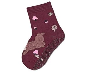 Sterntaler Baby Mädchen Fliesen Socken Baby FLI Soft Eichhörnchen Strümpfe - Fliesen Rutsch Socken Baby - mit Tier-Motiv und Vollplüsch - rosa, 18