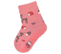 Sterntaler Baby Mädchen Fliesen Socken Baby FLI Soft Waldtiere Strümpfe - Fliesen Rutsch Socken Baby - mit Waldtiere Motiv und Vollplüsch - rosa, 18