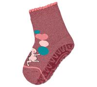 Sterntaler Baby Mädchen Fliesen Socken Baby Glitzer-Flitzer Soft Maus Strümpfe - Fliesen Rutsch Socken Baby - mit Vollplüsch - rot meliert, 18