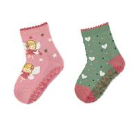 Sterntaler Baby-Mädchen GlitzerFlitzerAIR DP Fee+Herz Hausschuh-Socken, Rosa, 17-18
