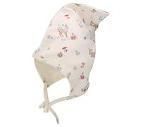 Sterntaler Baby Mädchen Häubchen Baby Häubchen Rehkitz Mütze - Baby Häubchen, Babymütze - aus Baumwolle mit Bindeband - beige, 39