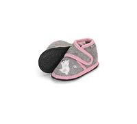 Sterntaler Baby Mädchen Hausschuhe Baby Hausschuhe Pinguin & Eisbär Babyschuh - Hausschuhhe Baby - Low-Top Babyschuh Kunststoff Sohle - rauchgrau, 27/28 EU