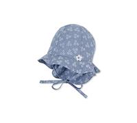 Sterntaler Baby Mädchen Hut Baby Sonnenhut Blumen - Baby Hut, Kopfbedeckung Baby Sommer, Sommerhut Baby - aus Baumwolle - Mittelblau, 45