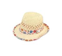 Sterntaler Baby Mädchen Hut Baby Strohhut Blumen - Baby Hut, Kopfbedeckung Baby Sommer, Sommerhut Baby - aus Papier - beige, 47