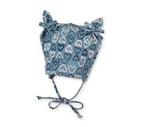 Sterntaler Knotenmütze für Mädchen mit Herzchenmuster, Alter: 3-4 Monate, Größe: 39, Mittelblau