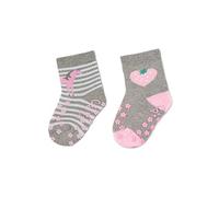 Sterntaler Baby Mädchen Krabbelsocken ABS-Krabbelsöckchen Doppelpack Pferd - Krabbelsocken - mit Gummisohle - hellgrau, 22