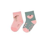 Sterntaler Baby Mädchen Krabbelsocken ABS-Krabbelsöckchen Doppelpack Pferd - Krabbelsocken, Stoppersocken Baby - mit Gummisohle - rosa, 20
