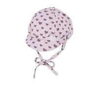 Sterntaler Baby Mädchen Mütze Baby Ballonmütze Herzen - Mütze Baby, Mütze Baby Neugeborene, Mütze Baby - aus Baumwolle - Flieder, 43