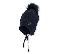 Sterntaler Baby Mädchen Mütze Baby Bommelmütze Strass-Herz Mütze - Mütze Baby, Kappe Kinder - aus Baumwolle mit Bindeband - marine, 43