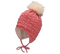 Sterntaler Baby Mädchen Mütze Baby Bommelmütze Struktur Mütze - Mütze Baby - aus Strick mit Ohrenklappen und Bindeband - rosa, 39