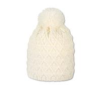 Sterntaler Baby - Mädchen Mütze Baby Bommelstrickmütze Raute, beige, 49