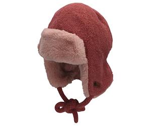 Sterntaler Baby Mädchen Mütze Baby Fliegermütze Uni Mütze - Mütze Baby, Kappe Kinder - mit Ohrenklappen und Bindeband - brombeer, 47