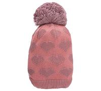 Sterntaler Baby Mädchen Mütze Baby GOTS Bommelmütze Herzen Mütze - Mütze Baby, Kappe Kinder - gefüttert mit Baumwollfleece - rosa, 53