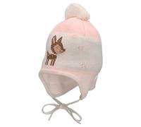 Sterntaler Baby Mädchen Mütze Baby GOTS Bommelmütze Reh Mütze - Mütze Baby, Kappe Kinder - aus Baumwolle mit Bindeband - beige, 39