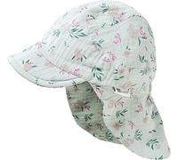 Sterntaler Mädchen Schirmmütze mit Nackenschutz Fleuro Sonnenhut, mittelgrün, 47