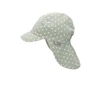 Sterntaler Baby Mädchen Schirmmütze Baby Schirmmütze mit Nackenschutz Herz Sonnenhut - Schiebermütze, Baskenmütze - waschbar - mittelgrün, 47