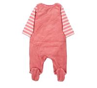 Sterntaler Baby Mädchen Strampler GOTS Set Nicki Emmi Strampler - Strampler Baby - aus Nicki mit gestreiftem Jersey und Esel Applikation - rosa, 68