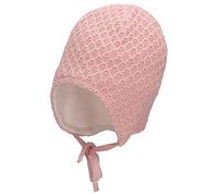 Sterntaler Baby Mädchen Strickmütze Baby GOTS Strickmütze Bindebändern Mütze - Baby Strickmütze - aus Baumwolle mit Bindeband - rosa, 47