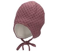 Sterntaler Baby Mädchen Strickmütze Baby GOTS Strickmütze Bindebändern Mütze - Baby Strickmütze - aus Baumwolle mit Bindeband - lila, 33