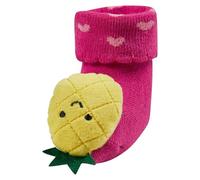 Sterntaler Baby Rasselsocken Ananas - Baby-Socken mit Umschlag, Innenfrottee, Ananas-Figur und integrierter Rassel, Purpur, Größe 16
