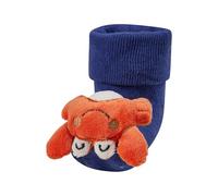 Sterntaler Baby Rasselsocken Krebs - Baby-Socken mit Umschlag, Innenfrottee, Krebs-Figur und integrierter Rassel, Meerblau, Größe 16