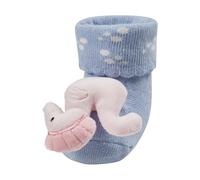 Sterntaler Baby Rasselsocken Seepferdchen - Baby-Socken mit Umschlag, Innenfrottee, Seepferdchen-Figur und integrierter Rassel, Hellblau, Größe 16