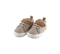 Sterntaler Baby Schuhe - Sneaker aus Canvas mit Kunstleder - Kleinkind Sommer Schuhe mit Klettverschluss und rutschfester Sohle - Babyschuhe für Jungen, beige, Größe 20
