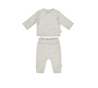 Sterntaler Baby Set Jacke & Hose 2-teilig - Unisex - Melange-Jersey mit Farbsprenkel - Wickeljacke seitlich zum Knöpfen & Hose mit elastischem Bund - Babybekleidung, Farbe Ecru - Größe 50