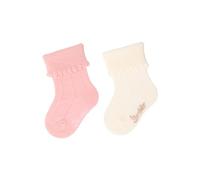 Sterntaler Baby -Socken 2er Pack Struktur Umschlag - Babysocken für Mädchen mit Strukturmuster und Umschlag - Erstlingssocken für warme Babyfüße - zartrosa, 14