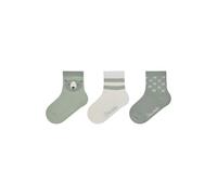 Sterntaler Baby Socken 3er Pack Bär - Baby- und Kinder-Socken im 3er Pack mit Umschlag, Innenfrottee, Bär-, Rippen- & Geo-Motive, Eisgrün, Größe 18