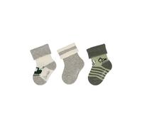 Sterntaler Baby -Socken 3er Pack Bagger für Jungen - Babysocken mit Umschlag und Motiven - Socken für Babys im Set leicht, flexibel und strapazierfähig - hellgrau melange, 18