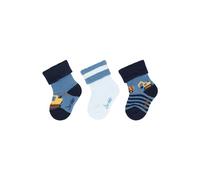 Sterntaler Baby -Socken 3er Pack Bagger Umschlag für Jungen - Babysocken mit Umschlag und Motiven - Socken für Babys im Set leicht, flexibel und strapazierfähig - marine, 18