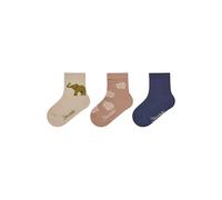 Sterntaler Baby Socken 3er Pack Elefant - Baby- und Kinder-Socken im 3er Pack mit Umschlag, Innenfrottee, Elefanten-, Blätter- & Rippen-Motive, Beige, Größe 26
