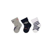 Sterntaler Baby -Socken 3er Pack Hai für Jungen - Babysocken mit Umschlag und Motiven - Socken für Babys im Set leicht, flexibel und strapazierfähig - hellgrau melange, 18