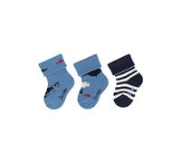 Sterntaler Baby -Socken 3er Pack Hai für Jungen - Babysocken mit Umschlag und Motiven - Socken für Babys im Set leicht, flexibel und strapazierfähig - samtblau, 16