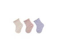 Sterntaler Baby Socken 3er Pack mit Struktur- und Rippenmuster - Mädchen Socken mit hohem Baumwollanteil - hautsympathische Sommer Strümpfe, zartrosa, Größe 18