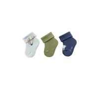 Sterntaler Baby Socken 3er Pack Motiv Ballon, Nashorn und uni - Baby Söckchen mit Umschlag und Innenfrottee in verschiedenen Designs - hautsympathische Strümpfe für Jungen, helltürkis, Größe 18