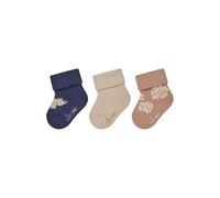 Sterntaler Baby Socken 3er Pack Nashorn - Baby- und Kinder Socken im 3er Pack mit Umschlag, Innenfrottee, Nashorn-, Uni- & Blätter-Motive, Blau, Größe 18