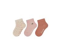 Sterntaler Baby Socken 3er Pack Punkte - Baby- und Kinder-Socken im 3er Pack mit Umschlag, Innenfrottee, Punkte-, Blume- & Rippen-Motive, Cremeweiß, Größe 26