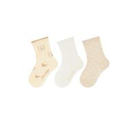 Sterntaler Baby Socken 3er Pack Schmetterling - Baby- und Kinder-Socken im 3er Pack mit Umschlag, Innenfrottee, Schmetterlings-, Struktur- & Punkte-Motive, Vanillefarben, Größe 18
